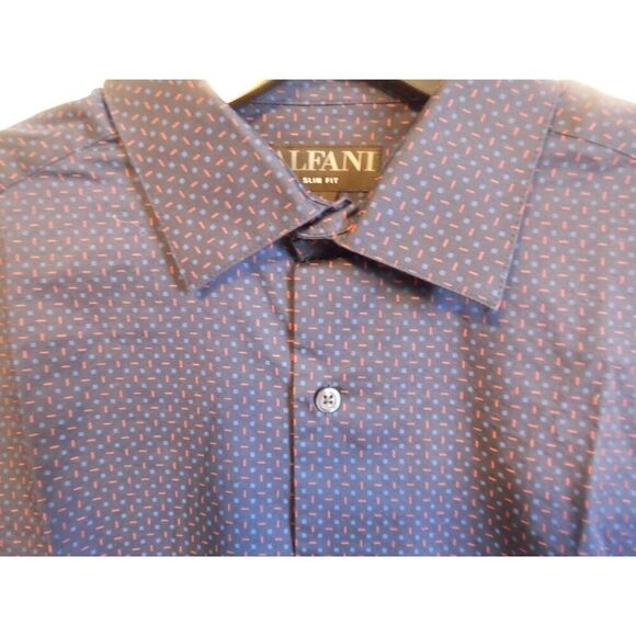 Alfani Blue and red sprinkle print button down - Picture 3 of 6